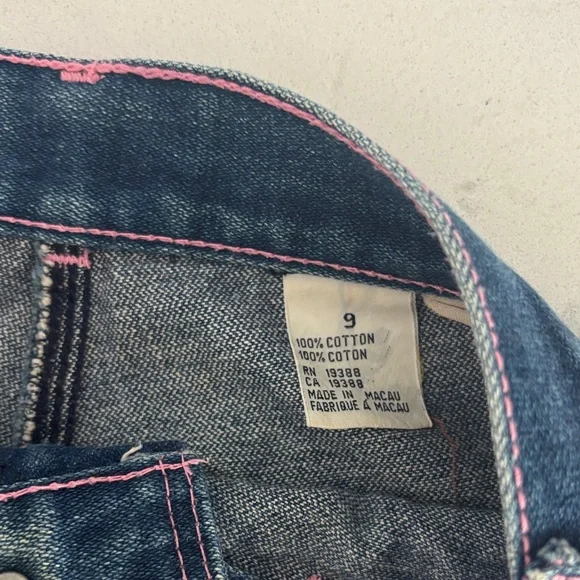 Vintage 70s Pentimento Women's Straight Leg Jeans in Dark Blue and Pink Stiching - Picture 3 of 11